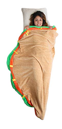 Plush Ultra-Soft Fleece Snuggle-in Sleeping Bag Blanket for Lounging On The Couch (Taco Blanket)