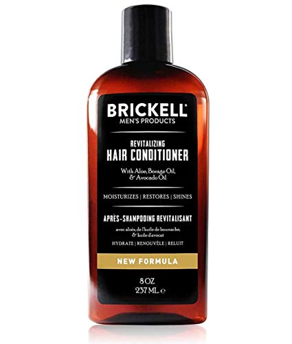 Brickell Men's Revitalizing Hair Conditioner for Men, Natural and Organic Nourishing Hair Conditioner, Restores Shine and Moisture, 8 Ounce, Scented, New Formula