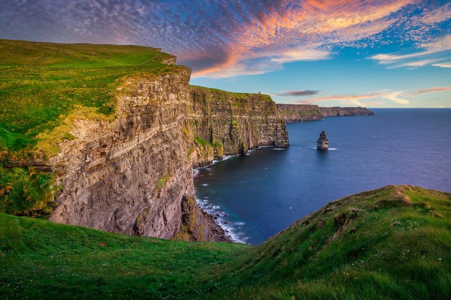 Amazing Cliffs of Moher at sunset in Ireland