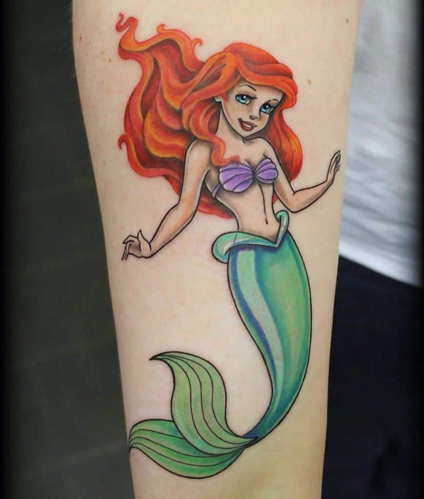 Ariel Little Mermaid Tattoo Rubyloustattoostudio