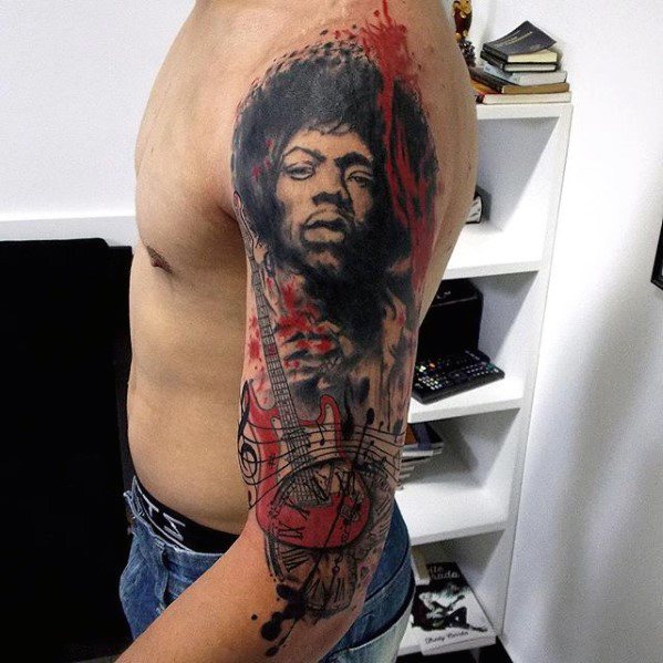 Arm Jimi Hendrix Tattoo Design Ideas For Males