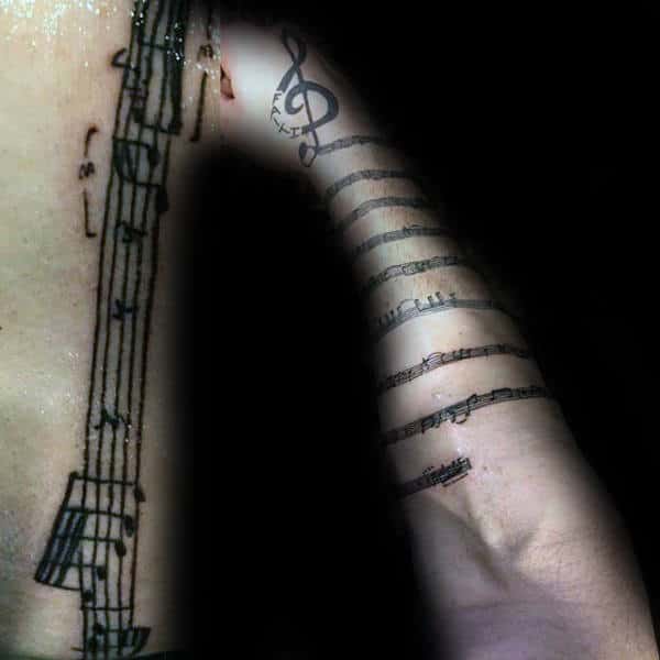 Awesome Music Note Mens Tattoo Armband Ideas