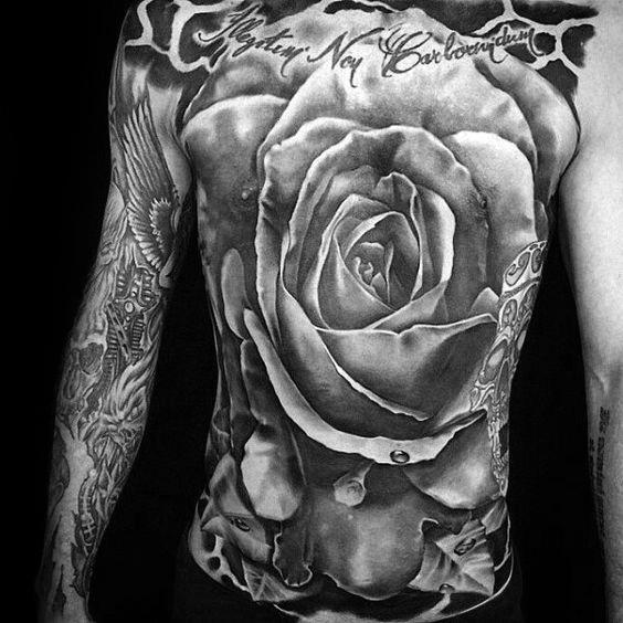 Badass Rose Tattoo Designs For Men