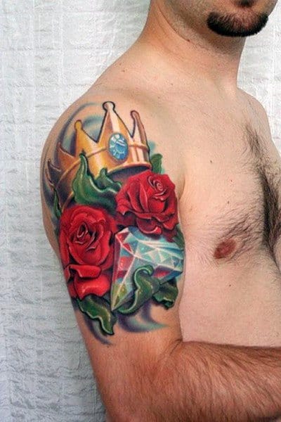 Badass Rose Tattoo Designs On Men