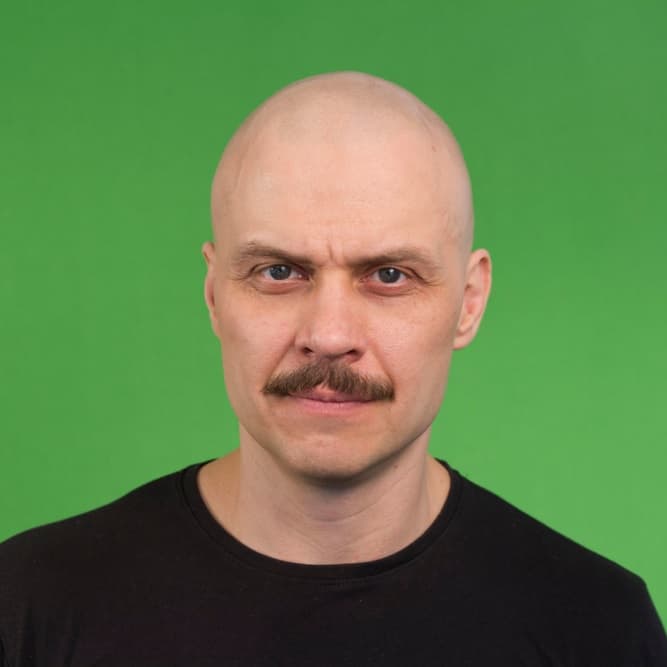 Bald Man With Moustache