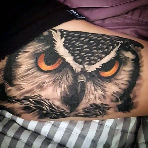 Bicep Men's Fallen Owl Tattoo