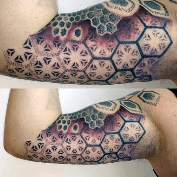 Bicep Mens Geometric Sacred Tattoo
