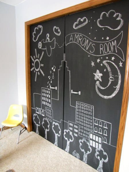 kids chalkboard closet doors