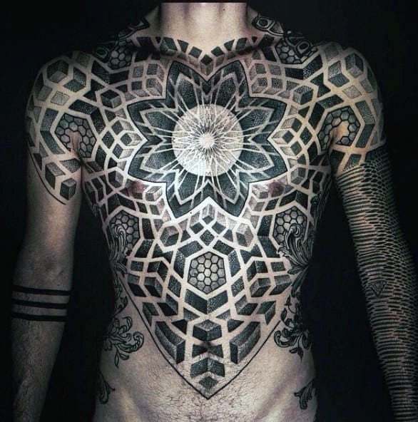 Chest Cool Mens Sacred Geometry Mens Tattoo Inspiration