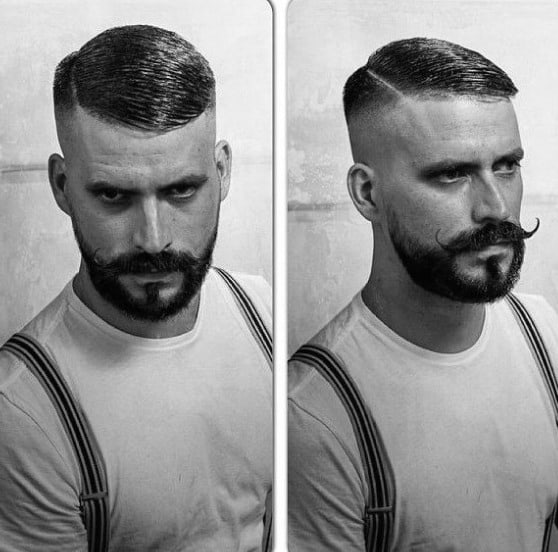 Classic Short Fade Haircut For Males Comb Over