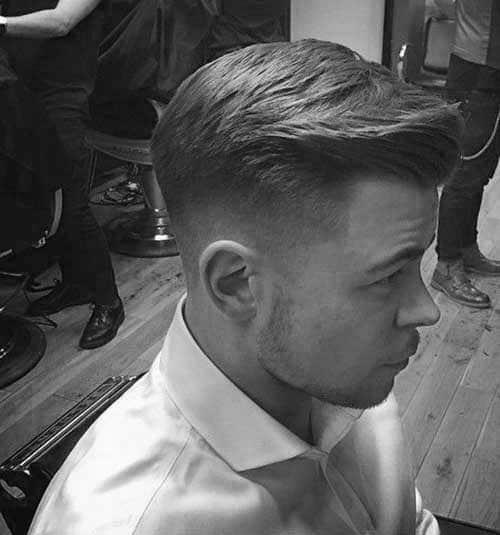 Classy Side Swept Short Fade Mens Hairstyle Ideas