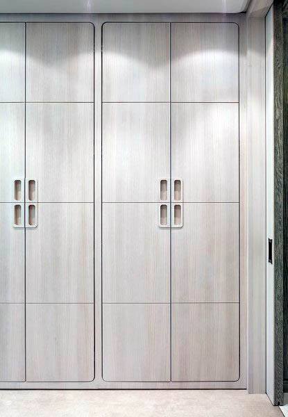 modern gray closet doors