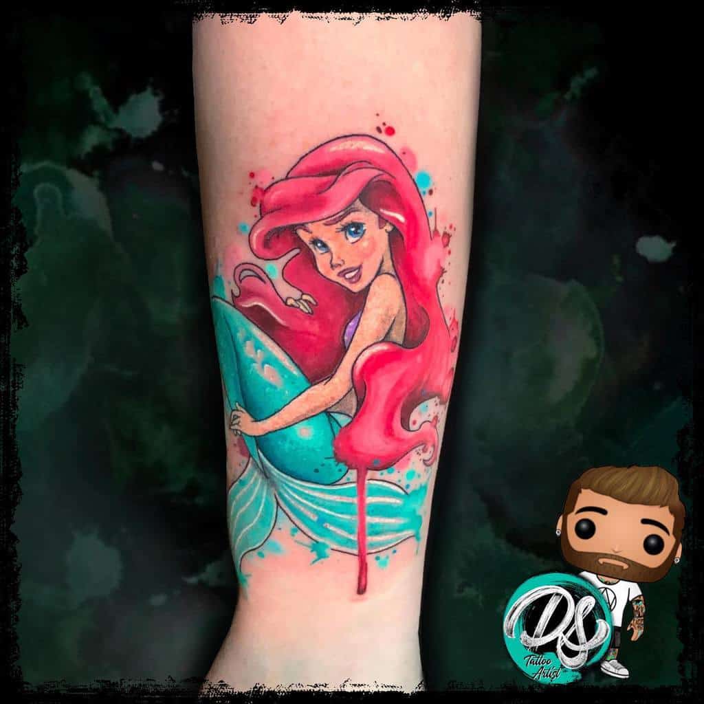 Colored Little Mermaid Tattoo Dannyscotttattooartist