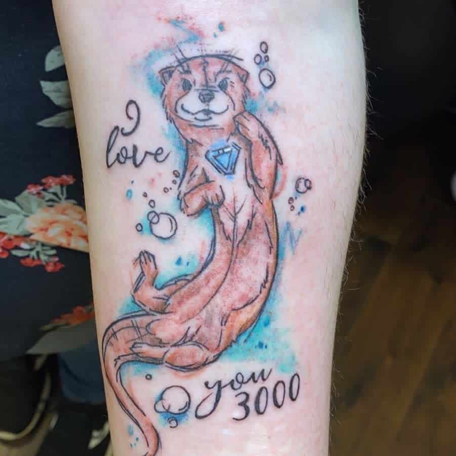 Colored Water Colored Otter Tattoo Im100percentbiscuits