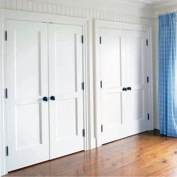 white painted closet doors