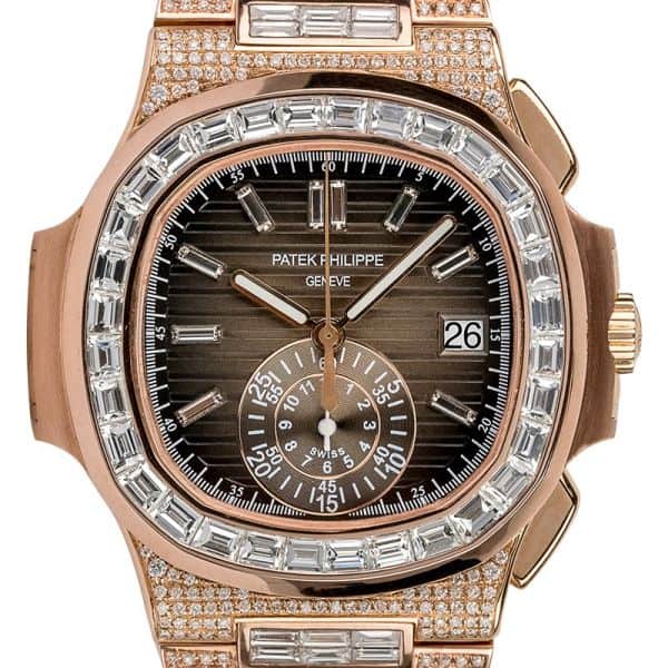 Custom Diamond Set Patek Philippe Nautilus Rose Gold Watch
