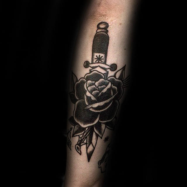 nextluxury forearm 1 black and grey rose tattoos
