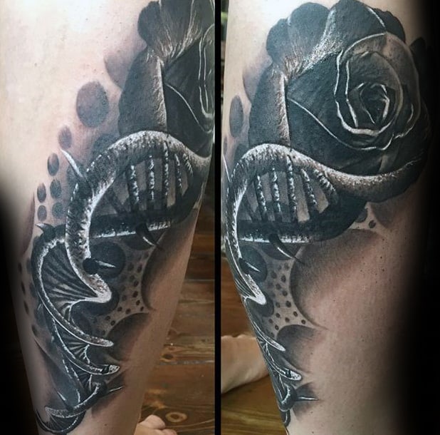 nextluxury simple 3 black and grey rose tattoos