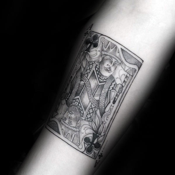 Dotwork Guys King Of Clubs Playing Card Tattoo