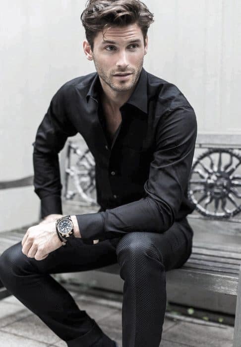 Dress Shirt And Pants All Black Outfits Mens Styles