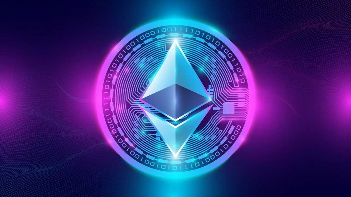Ethereum,Hits,New,Record.,Ethereum,And,Neon,Background.,Ethereum,And