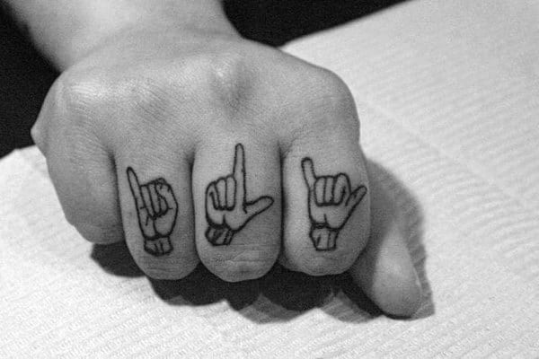 Excellent Guys Sign Language Tattoos