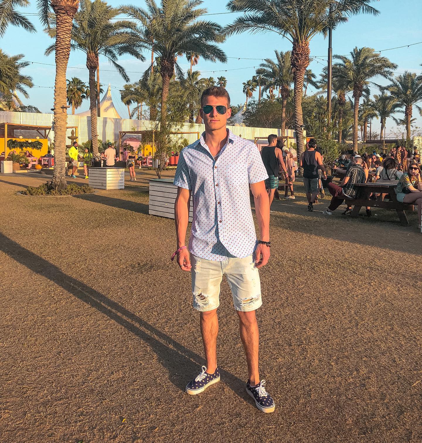 Flowy Top and Shorts Coachella Outfits Men -officialeon