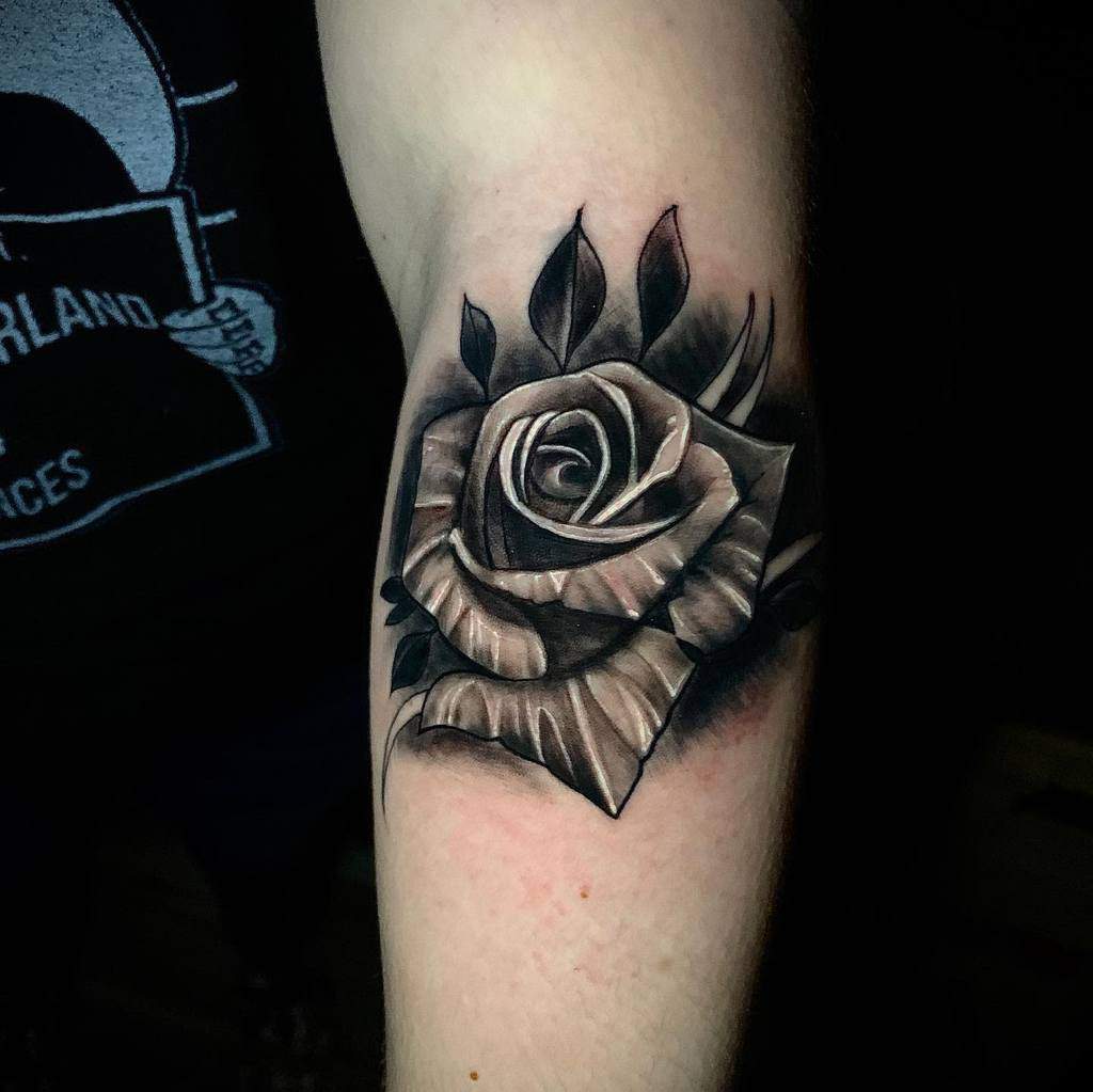 forearm black and grey rose tattoos gmoney_tat2