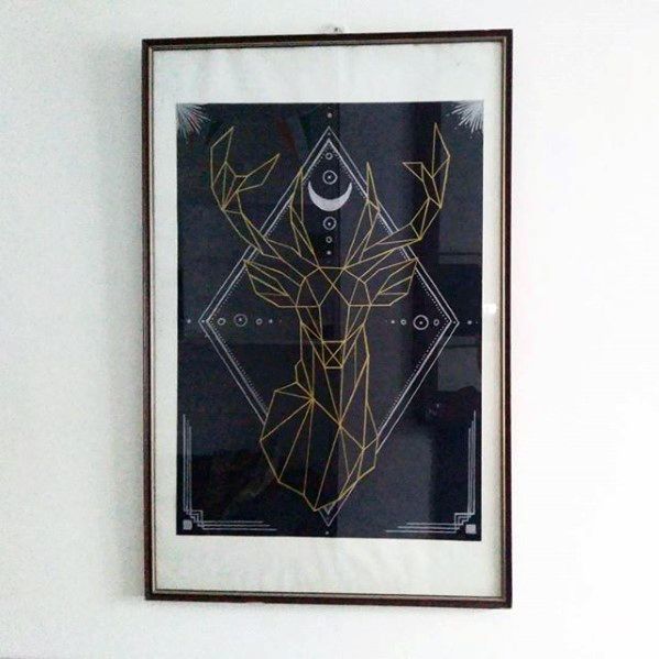 geometric deer poster