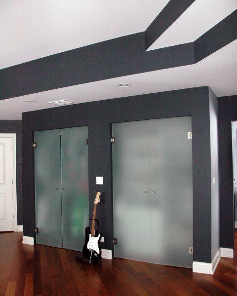 frosted glass double closet doors