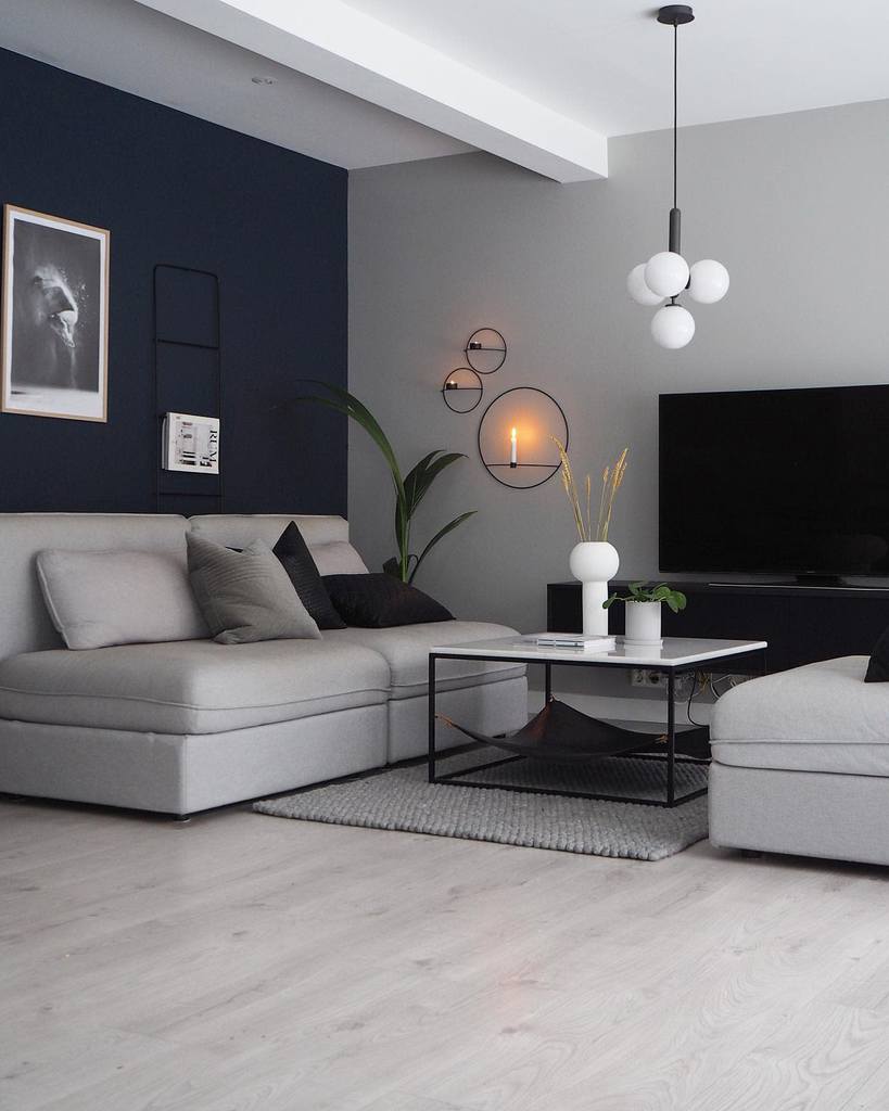 Gray Minimalist Living Room Carlberg Home