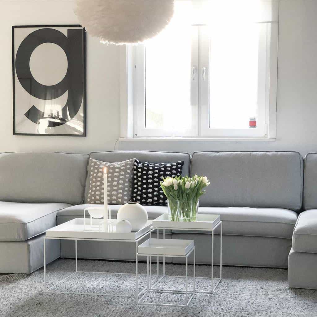 Gray Minimalist Living Room Olofsgatan Tina