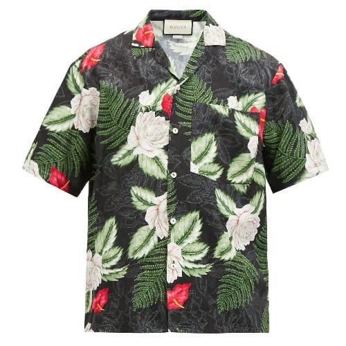 Gucci Foliage-print Bowling Shirt
