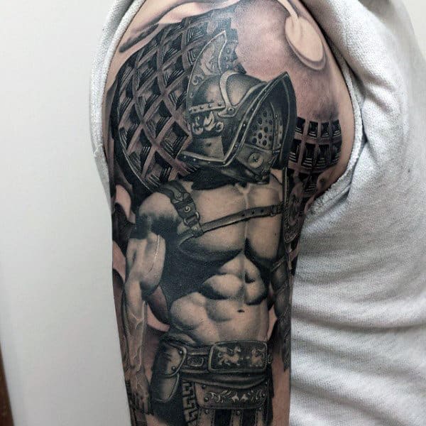 Guys Arms Interesting Well Built Warrior Tattoo