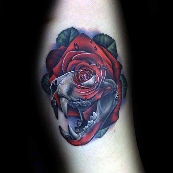 Guys Cool Badass Rose Tattoo Ideas