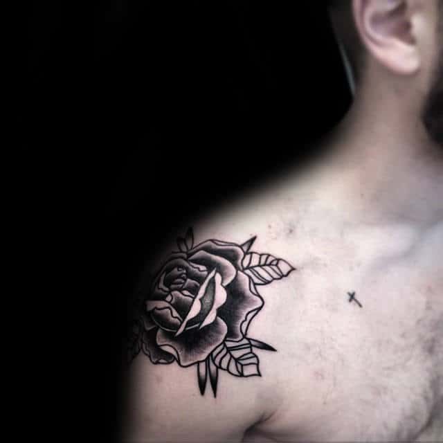 nextluxury shoulder 1 black and grey rose tattoos