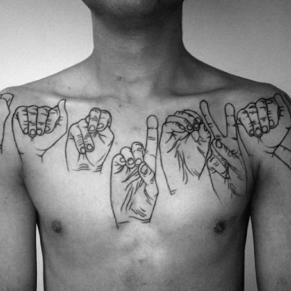 Guys Sign Language Tattoo Design Ideas