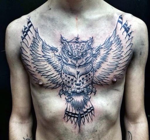 Horned Owl Tattoo For Men