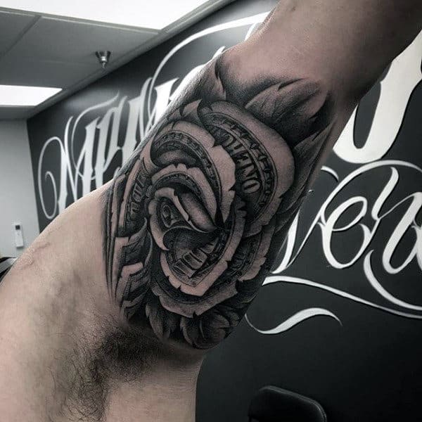 nextluxury money 5 black and grey rose tattoos