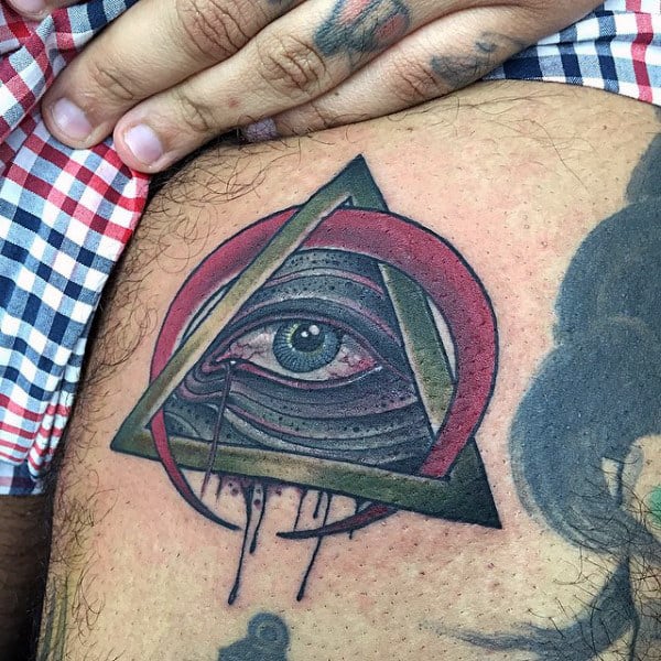 Interesting Eye Tattoo Male Shoulders
