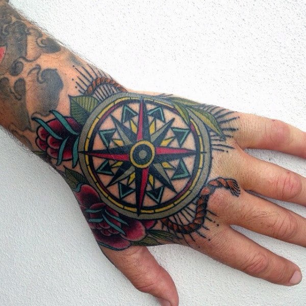 Interesting Tatto Of Mandala Male Hands