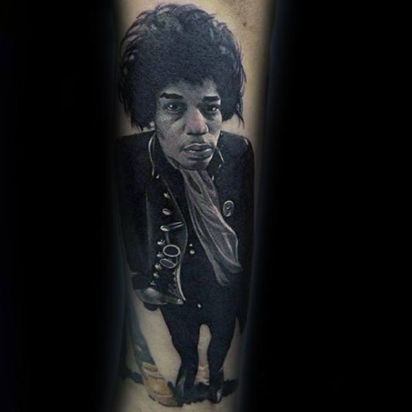 Jimi Hendrix Tattoo Design On Man