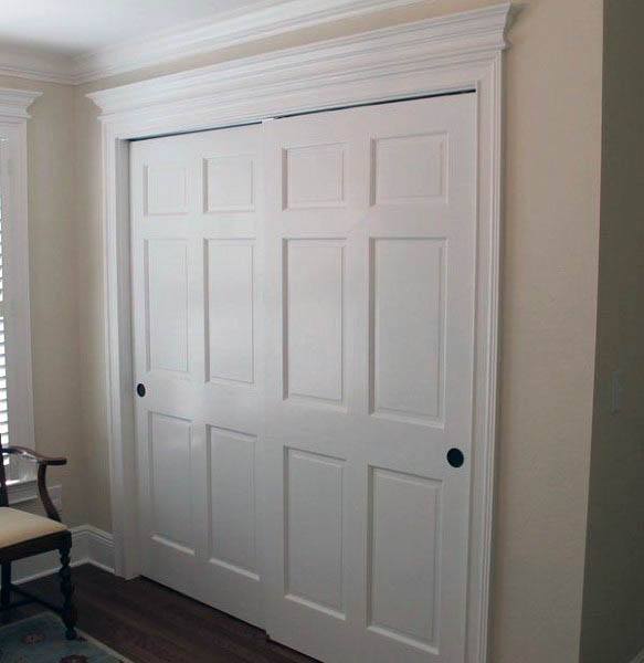 simple white large closet doors