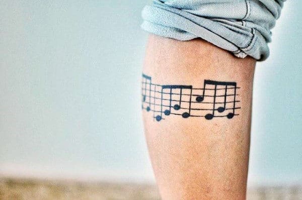 Leg Band Music Note Guys Tattoos