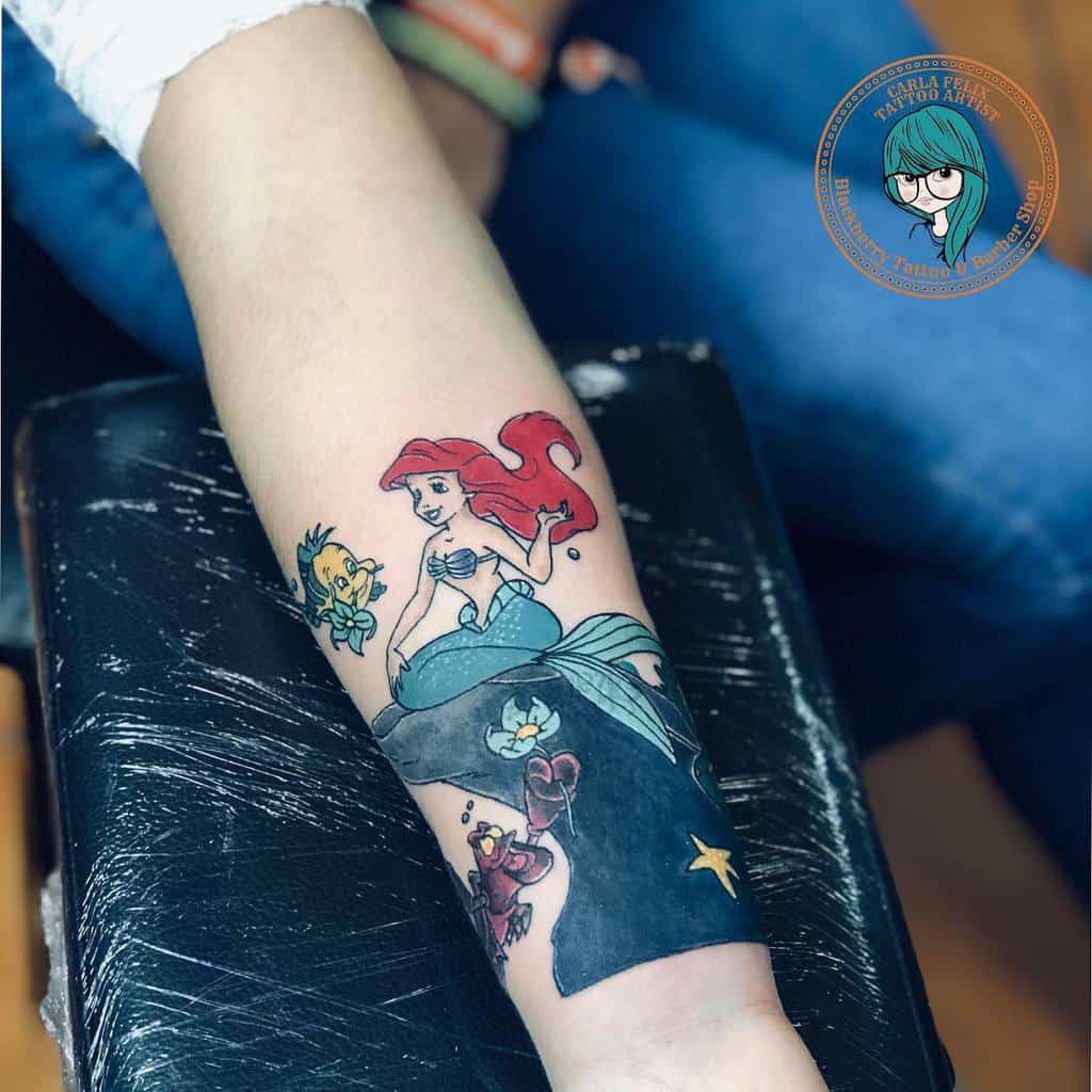 Little Mermaid And Friends Tattoo Carlafelix Tattoos