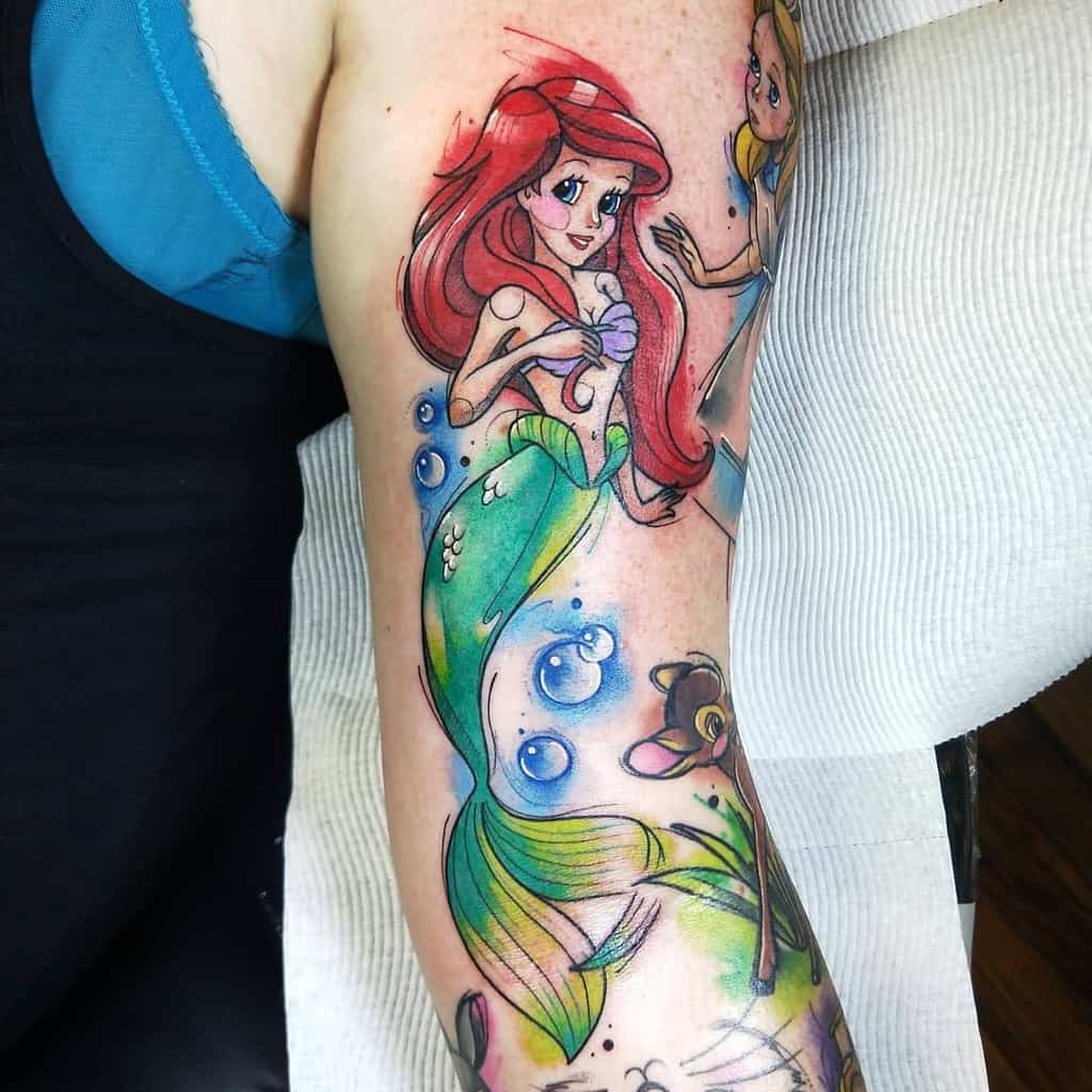 Little Mermaid Arm SleeveTattoo Serpents Ink
