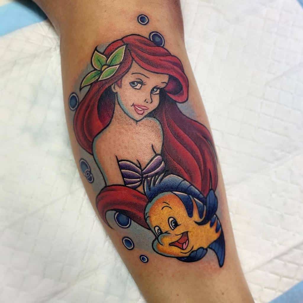 Little Mermaid Leg Tattoo Draven Heart