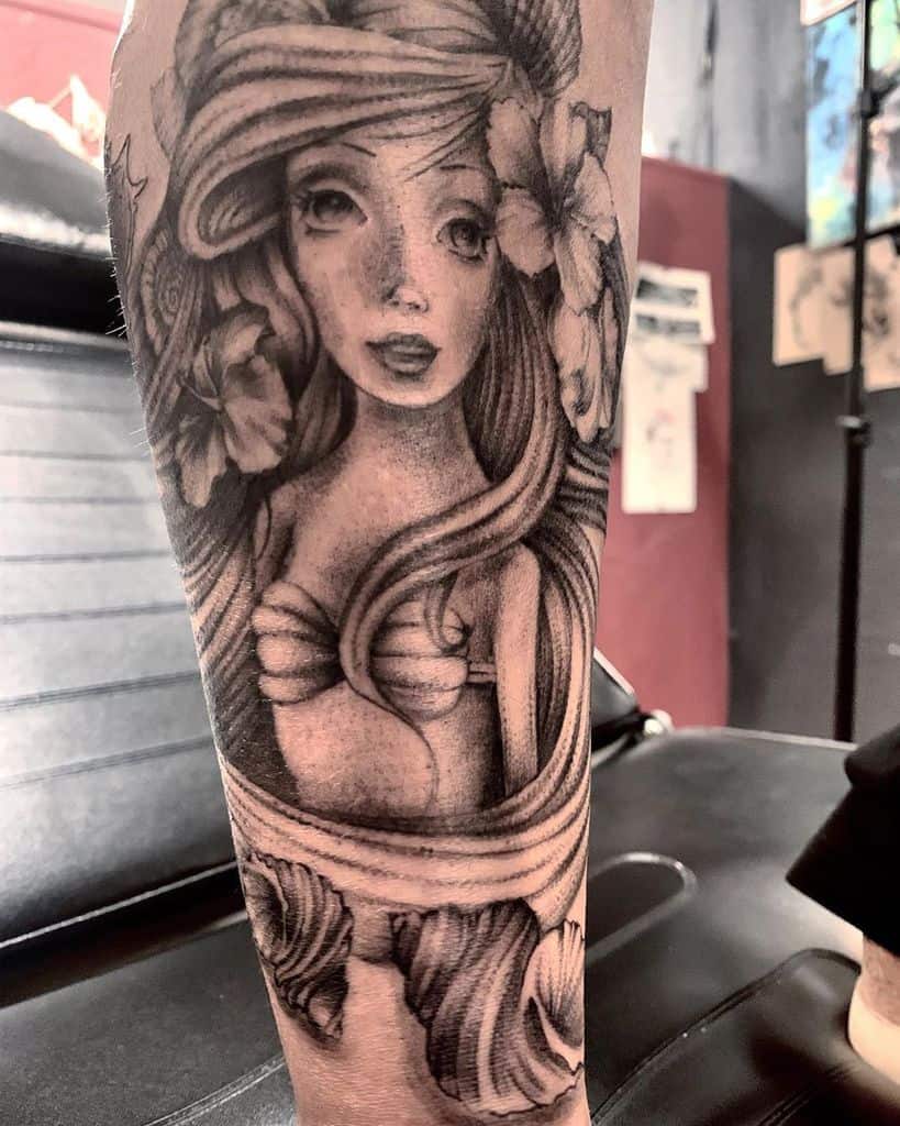 Little Mermaid Leg Tattoo Evgeniiadarland