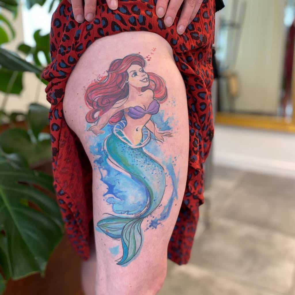 Little Mermaid Thigh Tattoo Tattoosbykliena