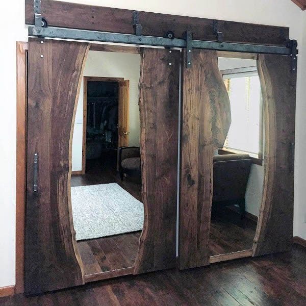 live wood slab Ideas mirrored closet doors